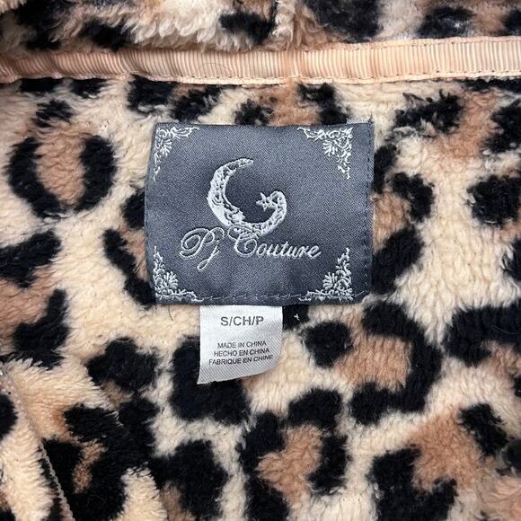 PJ Couture Women’s Pajamas Size Small One Piece Leopard Print Hood w/Ears - Picture 7 of 7